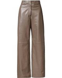 Fabiana Filippi - Straight-Leg Leather Casual Trousers - Lyst