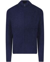 Aspesi - Zip-Up Ribbed-Knit Cardigan - Lyst