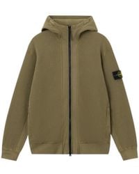 Stone Island - Logo Patch Zip-Up Hoodie - Lyst