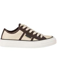 Brunello Cucinelli - Techno Raffia Sneakers With Shiny Tab - Lyst