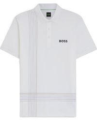 BOSS - Active Quick Dry Polo Shirt With Check Artwork - Lyst
