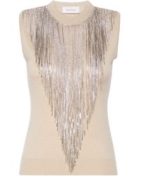 Sportmax - Fringed Crystal-Embellished Top - Lyst