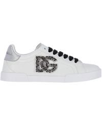 Dolce & Gabbana - Portofino Dg Logo Patch Sneakers - Lyst