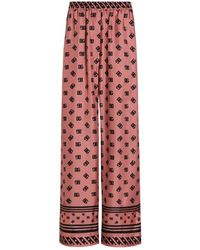 Dolce & Gabbana - All-Over Dg Logo Jacquard Satin Pajama Pants - Lyst