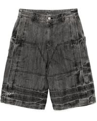 Juun.J - Acid-Wash Denim Shorts - Lyst