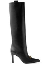 Versace - Marisa Leather Boots 90 Mm - Lyst