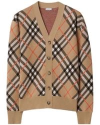Burberry - Wool-Blend Check Cardigan - Lyst