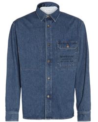 JW Anderson - Jw Anderson Denim Collared Button-Up Shirt - Lyst
