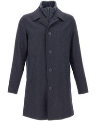 Herno - Checked Bib-Insert Coat - Lyst