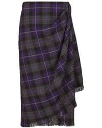 Dior - Christian Checked Draped Skirt - Lyst