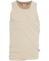 DIESEL - Sleeveless Fitted Top With Subtle Ruching - Lyst