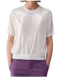 Liu Jo - Sequined Short-Sleeve Jumper - Lyst