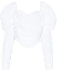 Vivienne Westwood - Ls Sunday Puff-Sleeve Cropped Corset Top - Lyst