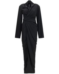 Rick Owens - Wrap Draped Long Dress - Lyst