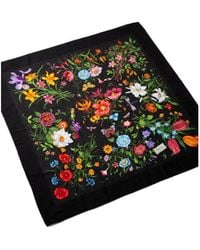 Gucci - Printed Gg Wool Silk Shawl - Lyst