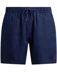Polo Ralph Lauren - Elastic-Waist Linen Shorts - Lyst