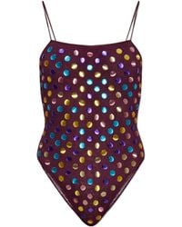 Oséree - Oséree Bubble Mesh Embellished Swimsuit - Lyst