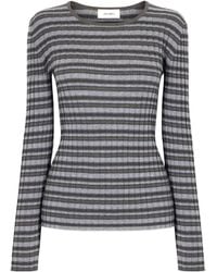 Lisa Yang - Striped Ribbed Cotton And Cashmere-Blend Sweater - Lyst