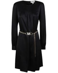 MICHAEL Michael Kors - Satin Belted Mini Dress - Lyst