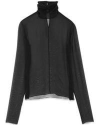 Saint Laurent - Turtleneck Long-Sleeved Blouse - Lyst