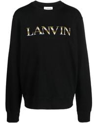 Lanvin - Logo Embroidered Crewneck Sweatshirt - Lyst