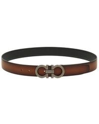 Ferragamo - Reversible And Adjustable Belt With Rectangular Buckle - Lyst