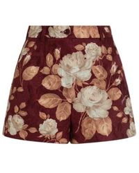 Dolce & Gabbana - Vintage Rose-Print Brocade Shorts - Lyst