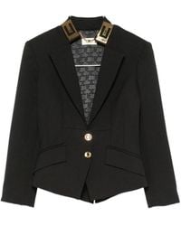 Elisabetta Franchi - Logo Trim Fitted Blazer - Lyst