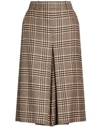 Saint Laurent - Plaid Midi Skirt - Lyst