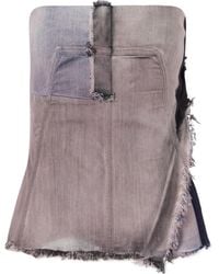 Rick Owens - Frayed Denim Bustier Top - Lyst