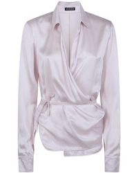 Ann Demeulemeester - 'Alba' Asymmetric Wrap Shirt - Lyst