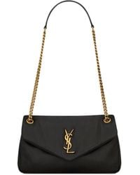 Saint Laurent - Calypso Logo Plaque Shoulder Bag - Lyst