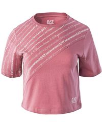 EA7 - T-Shirt With Round Neck And Short Sleeves - Lyst