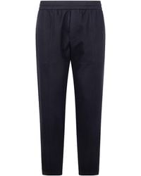 Emporio Armani - Elasticated-Waist Wool Trousers - Lyst