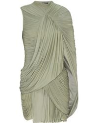 Balmain - Draped Flowing Jersey Dress - Lyst