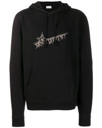Saint Laurent - Star Logo Print Hoodie - Lyst