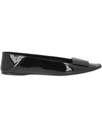Saint Laurent - Square-Toe Patent Leather Ballet Flats - Lyst