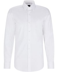 BOSS - Hank Long-Sleeve Cotton Shirt - Lyst