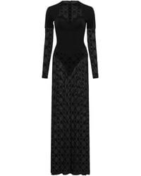 Marine Serre - Layered Jersey Mesh Flock Long Dress - Lyst