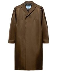 Prada - Single-Breasted Double Satin Coat - Lyst