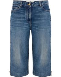Elisabetta Franchi - Zip-Detailed Denim Bermuda Shorts - Lyst