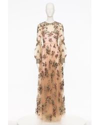 Valentino - Round-Collar Long-Sleeved Dress - Lyst