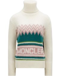 Moncler - Logo Wool Polo Neck Jumper - Lyst
