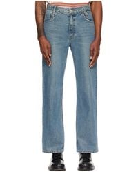 WOOYOUNGMI - Faded-Effect Straight-Leg Jeans - Lyst
