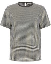 Brunello Cucinelli - Shiny Collar Detail T-shirt Multicolor - Lyst
