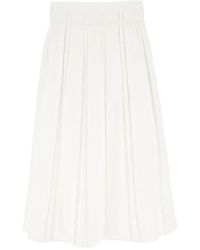 Jil Sander - High Waist Pleated Midi Skirt - Lyst