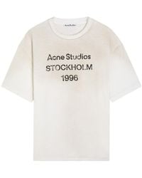 Acne Studios - Exford Printed Cotton-Blend T-Shirt - Lyst