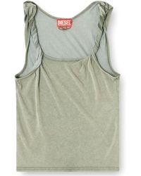 DIESEL - Logo Embroidered Ribbed Tank Top - Lyst