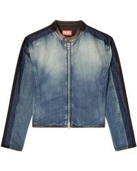 DIESEL - Snap-Button Collar Two-Way Zip Closure - Lyst