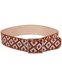 Max Mara - Raffia-Effect Wide Fabric Belt - Lyst